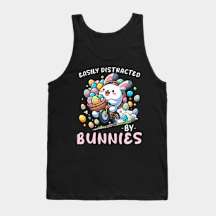 Easily Distrected By Bunnies I Bunny Egg Hunting Tank Top